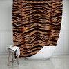 Black And Orange Bengal Tiger Print Shower Curtain, Animal Stripe Bathroom Decor