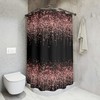 Black And Rose Gold Shower Curtain For Elegant And Classy Bathroom Decor - Waterproof Fabric