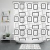 Black And White Abstract Geometric Pattern Shower Curtain For Modern Bathroom