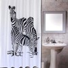 Black And White Animal Zebra Design Bathroom Fabric Shower Curtain - Waterproof Fabric