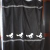 Black And White Appaloosa Horse Shower Curtain With Check Ribbon Detail
