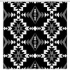 Black And White Aztec Tribal Geometric Shower Curtain