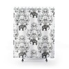 Black And White Boho Pattern Chinoiserie Monkey & Elephant Shower Curtain