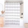 Black And White Boho Shower Curtain With Farmhouse Style Weighted Hem
