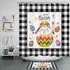 Black And White Buffalo Plaid Bunny Shower Curtain - A Whimsical And Cute Look For Your Bathroom