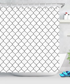 Black And White Checkered Geometric Pattern Shower Curtain For Bathroom Decor