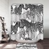 Black And White Dazzle Of Zebras Shower Curtain With Animal Prints - Waterproof Fabric