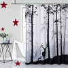 Black And White Deer Shower Curtain Featuring Wildlife Prints - Waterproof Fabric