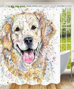 Black And White Dog Shower Curtain