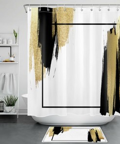 Black And White Geometric Curtain
