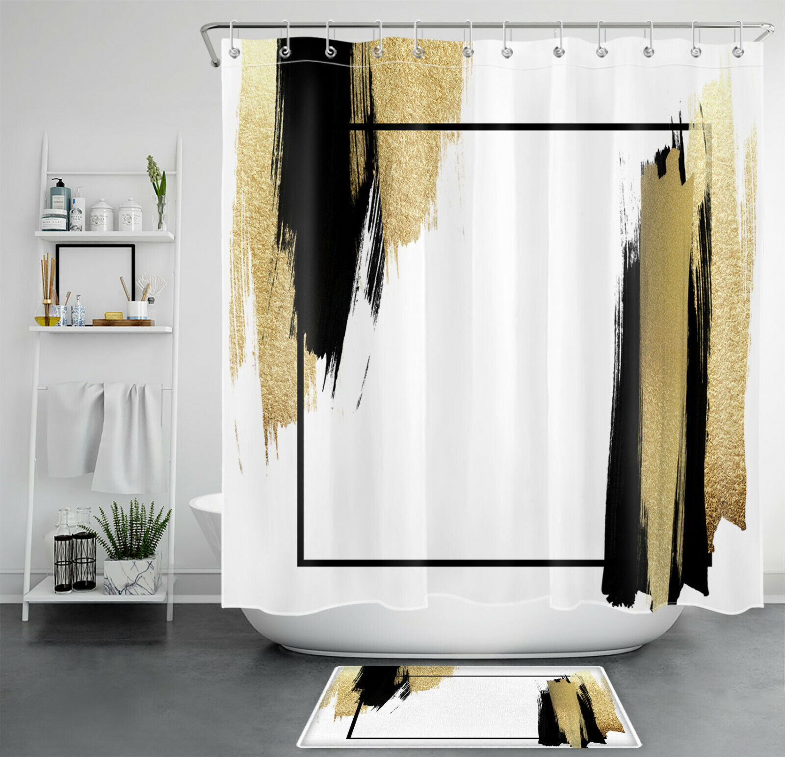 Black And White Geometric Curtain