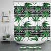 Black And White Geometric Marijuana Leaf Shower Curtain For Your Bathroom 