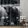 Black And White Highland Cow Printed Shower Curtain For Farmhouse Bathroom Decor