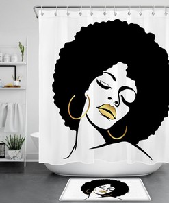 Black And White Makeup Shower Curtain - Bold And Colorful Bathroom Decor With Unique And Modern Print