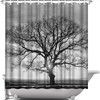 Black And White Nature Landscape Tree Shower Curtain For Bathroom,