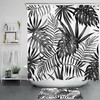 Black And White Palm Leaf Shower Curtain - Modern Bathroom Decor