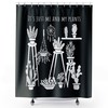 Black And White Plants Shower Curtain With Cacti And Urban Jungle Decor Prints - Plant Lover'S Gift