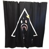 Black And White Shark Print Shower Curtain - Scary Bathroom Accessory