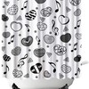 Black And White Shower Curtain Cute Love Heart Music Notes Simple Bathroom Decor