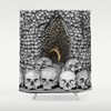 Black And White Skull Shower Curtain - Gothic Art Home Design