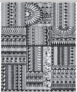Black And White Southwest Native American Shower Curtain