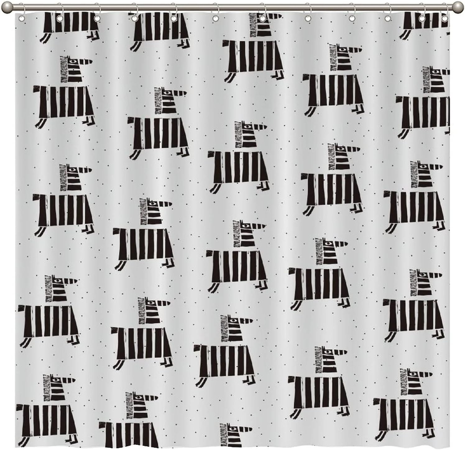 Black And White Striped Zebra Pattern Shower Curtain - Custom Durable Fabric