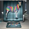 Black And White Zebra Shower Curtain For Safari Bathroom Decor