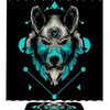 Black Background Wolf Head Shower Curtain with Animal Print for Bathroom Decor 