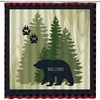 Black Bear Shower Curtain, Wildlife Animal and Rustic Forest Design for Bathroom Decor
