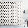 Black Bear Silhouettes Print Animal Shower Curtain For Rustic Bathroom