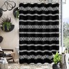 Black Boho Shower Curtain for Modern Bathroom Decor