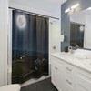 Black Cat Full Moon Bathroom Fabric Shower Curtain 