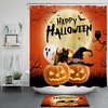 Black Cat Under Full Moon On Halloween Night Shower Curtain
