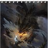 Black Dragon Fantasy Mythical Print Fabric Shower Curtain for Bathroom