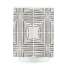 Black Geometric Art Boho Shower Curtain with Unique Line Pattern