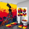 Black Girl Bathroom Decor Shower Curtain Set