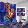 Black Girl Bathroom Decor Shower Curtain Set With African American Woman