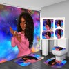 Black Girl Bathroom Decorr Set With African American Woman Shower Curtain