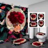 Black Girl Shower Curtain For Bathroom, Classic Black Design