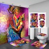 Black Girl Shower Curtain With Yellow Accents For Bathroom