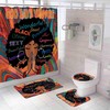Black Girl Shower Curtain,African American Girl Vintage Bathroom Shower Curtains, Waterproof Fabric