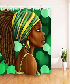 Black Girls Afro Lady African American Woman Shower Curtain