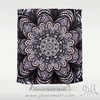 Black Grey Purple Bohemian Mandala Design Shower Curtain for Gothic Bathroom Decor
