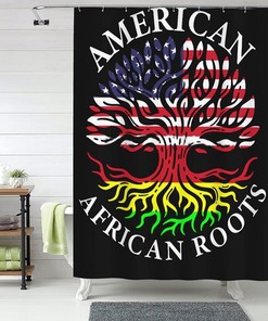 Black History Month Roots Shower Curtain for an Educational Theme