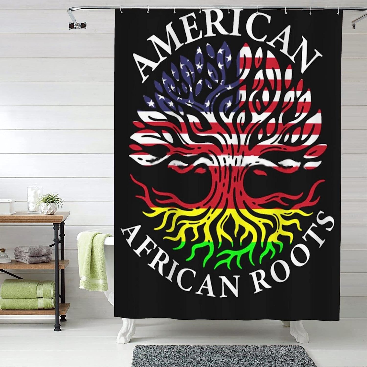 Black History Month Roots Shower Curtain for an Educational Theme