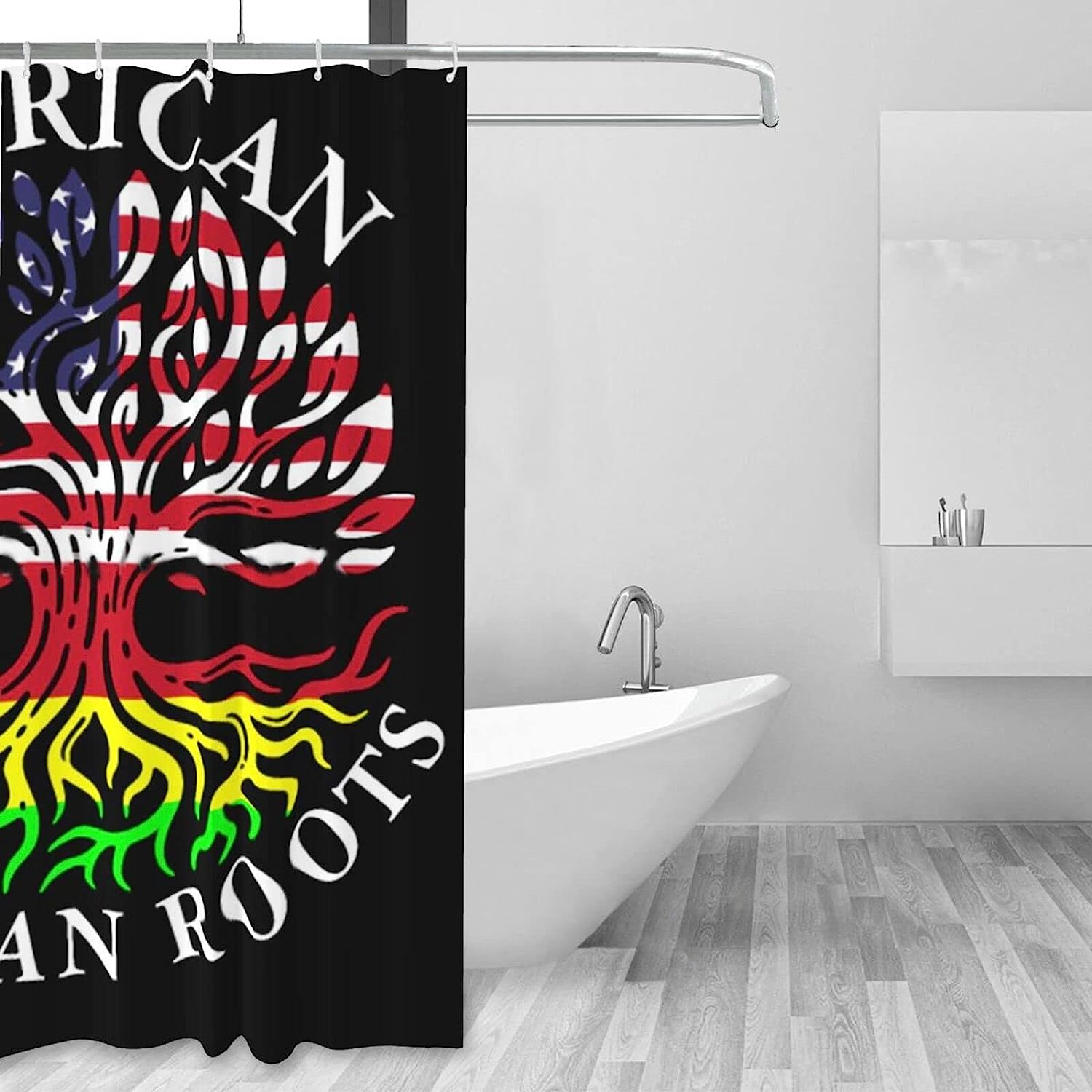 Black History Month Roots Shower Curtain for an Educational Theme