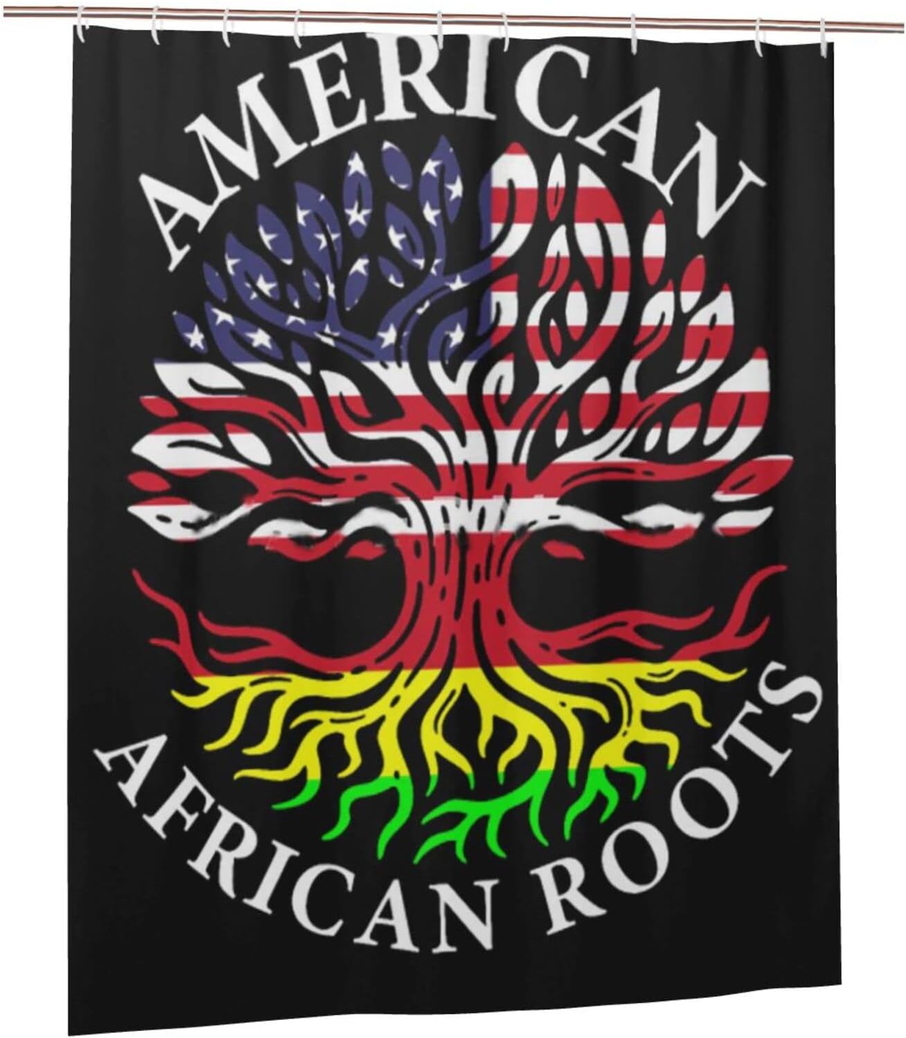 Black History Month Roots Shower Curtain for an Educational Theme