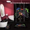 Black Kids Shower Curtain with Izayoi Design for Fun Bathroom Decor