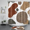 Black Line Bird Abstract Art Shower Curtain, Geometric Bathroom Decor