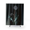 Black Minimalism Plant Dandelion 1755 Painting Botanical Shower Curtain
